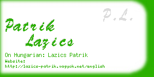 patrik lazics business card